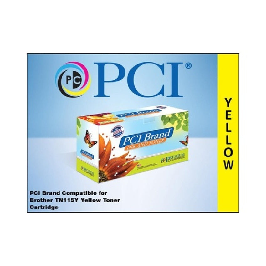 PCI Brand Compatible Brother Tn-115y Xl Yellow Toner Cartridge 4k Xl-yld For Brother Dcp-9040/9040cn/9045cdn/hl-4070/mfc-9440/9440cn/9450/9450cdn/9840 (TN115YPC)