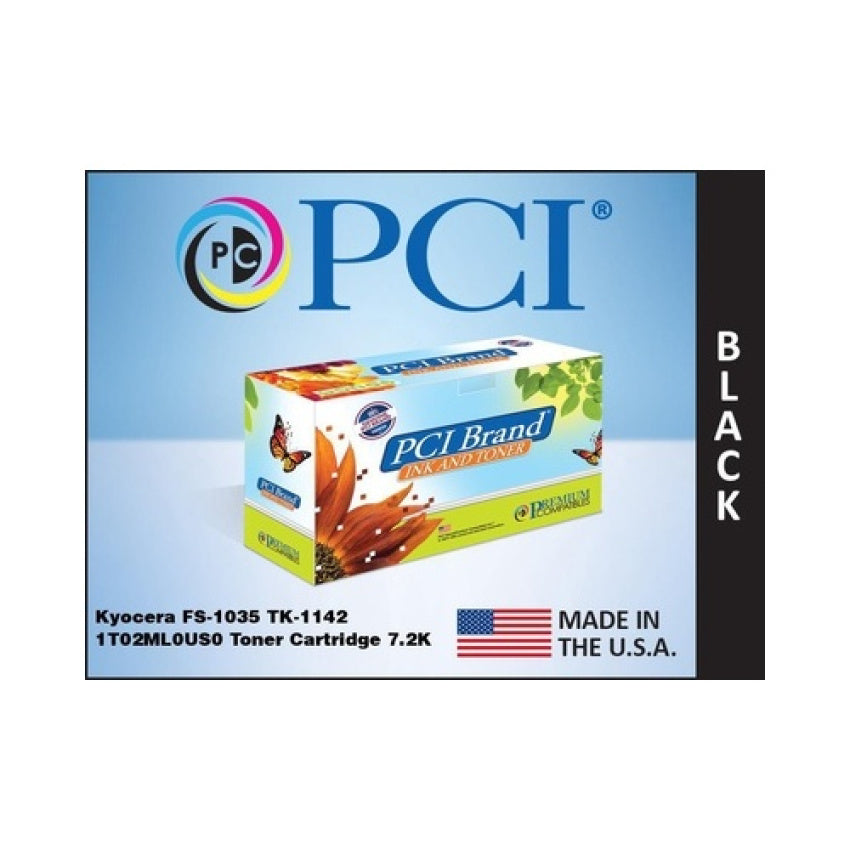 PCI Brand Kyocera Tk-1142 1t02ml0us0 Black Toner Cartridge 7.2k Yld For Kyocera-mita Ecosys Fs-1135, M2035dn, M2535dn, Fs-1035, Fs-1135, Fs-1135mfp (TK1142PCI)