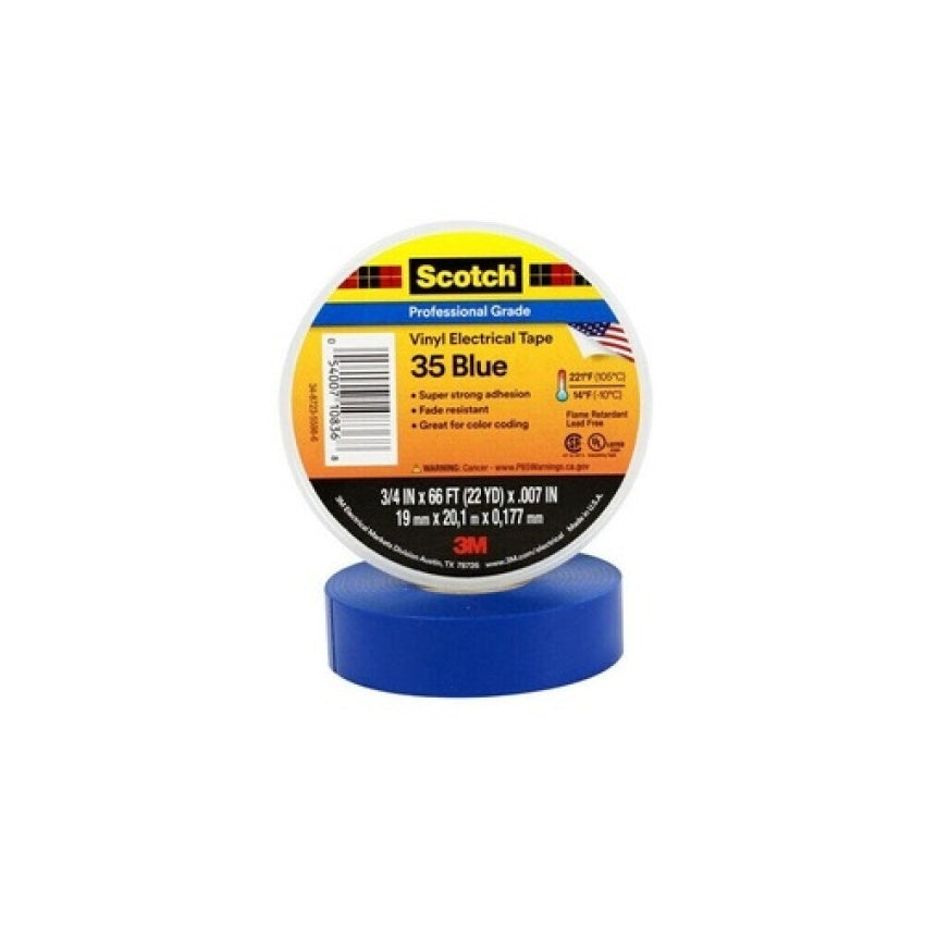 3M Scotch Elect Tape, 3/4 In X 66 Ft Blue (353/4X66FTBL)