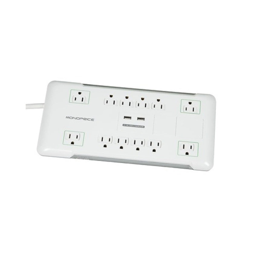 Monoprice Power Surge Protector W/ 2 Usb,12 Outlet (9202)