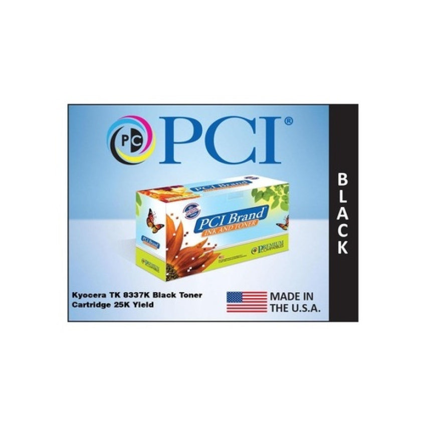 PCI Brand Compatible Kyocera Tk-8337k 1t02rl0us0 Black Toner Cartridge W/waste Toner Container 25k Yield For Kyocera Taskalfa 3252ci Made In Usa (TK8337KPCI)