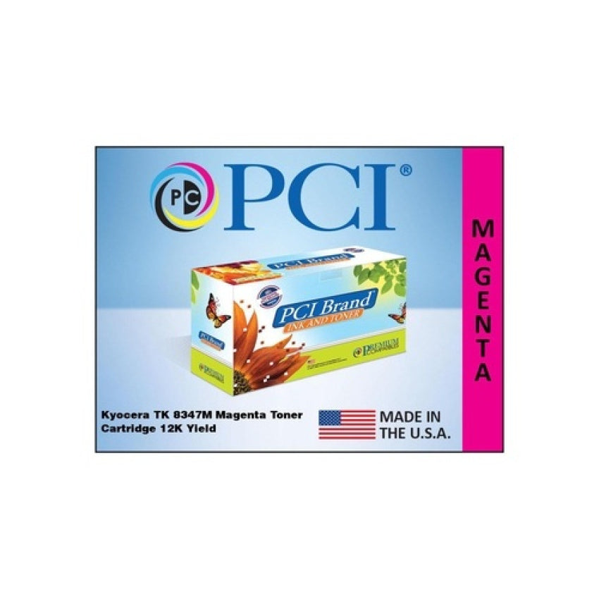 PCI Brand Compatible Kyocera Tk-8347m 1t02lbus0 Magenta Toner Cartridge W/waste Container 12k Yield For Kyocera Taskalfa 2552ci Made In Usa (TK8347MPCI)