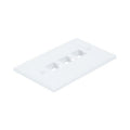 Monoprice Wall Plate For Keystone_ 3 Hole - White (6729)