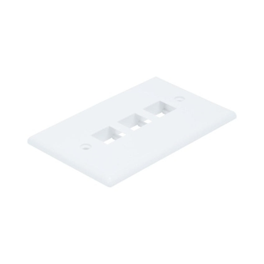 Monoprice Wall Plate For Keystone_ 3 Hole - White (6729)