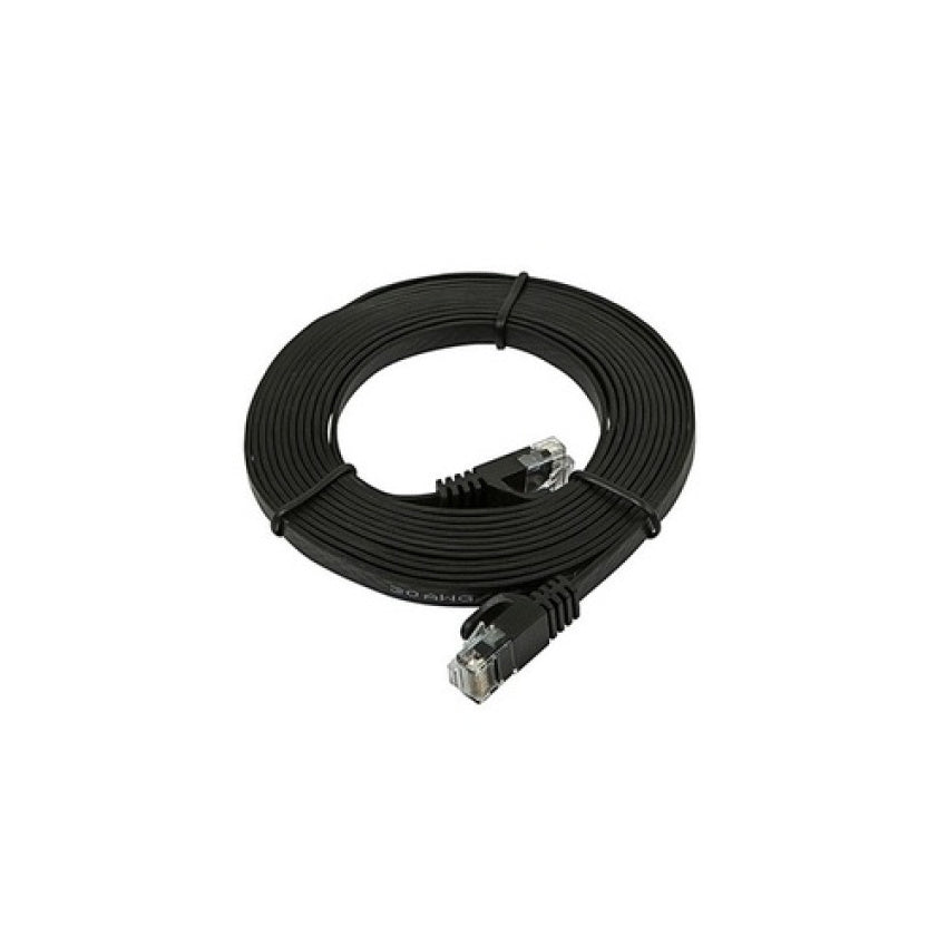Monoprice Cat5e Flat Patch Cable_ 10ft Black (9550)