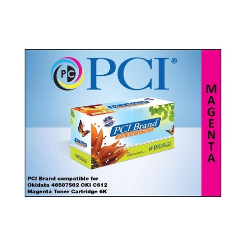 PCI Brand Compatible Okidata 46507502 Magenta Toner Cartridge 6000 Page Yield For Okidata C612/oki C612n/oki C612dn. Oki 46507502 (46507502PCI)