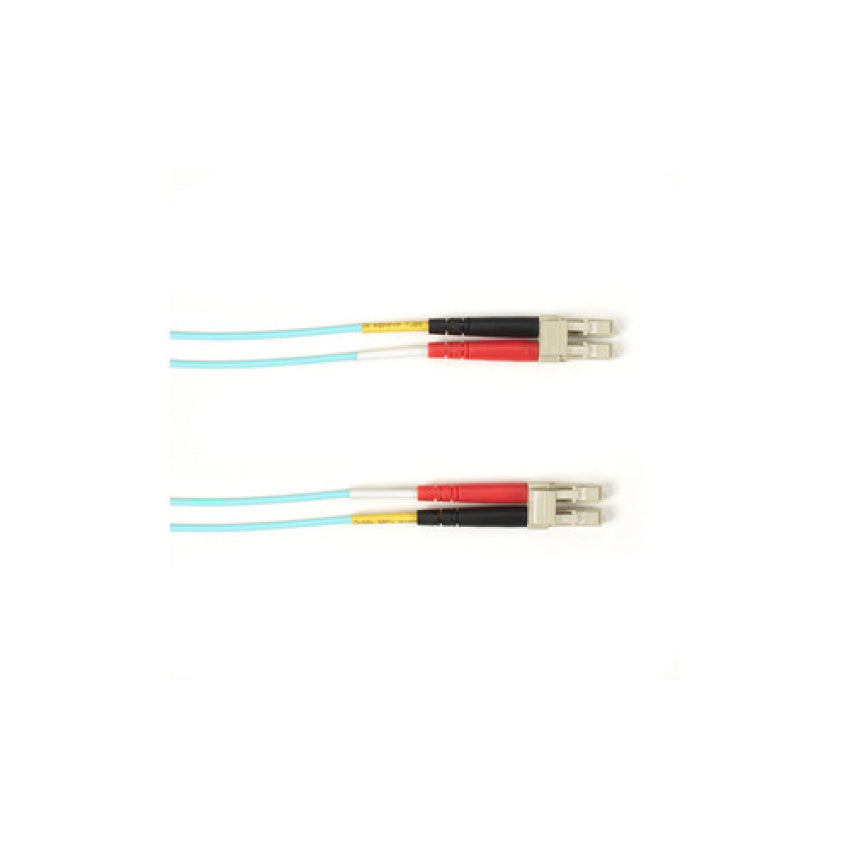 Black Box Om3 50/125 Multimode Fiber Optic Patch Cable - Lszh, Lc To Lc, Aqua, 3-m (9.8-ft.), Gsa, Taa, Non-returnable/non-cancelable (FLZH10003MLCLCAQ)