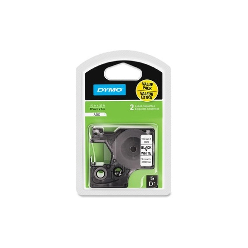 DYMO D1 1/2in X 23ft Poly White 2-pack (1926208)