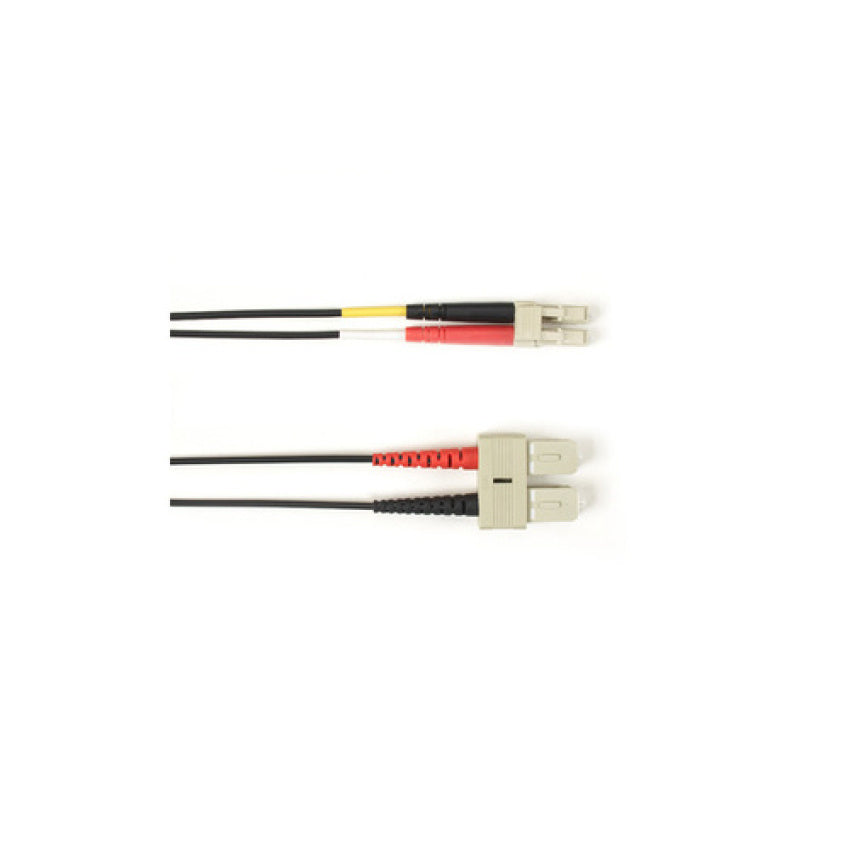 Black Box Os2 9/125 Singlemode Fiber Optic Patch Cable - Lszh, Sc To Lc, Black, 10-m (32.8-ft.), Gsa, Taa, Non-returnable/non-cancelable (FLZHSM010MSCLCBK)