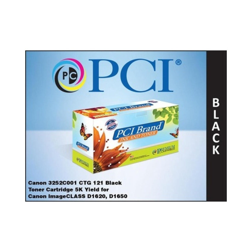 PCI Brand Canon 121 3252c001 Black Toner Cartridge 5000 Page Yield For Canon Imageclass D1620, Canon Imageclass D1650, 3252c001aa/cartridge 121 (3252C001PCI)
