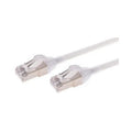 Monoprice Slimrun Cat6a Ethernet Patch Cable - Snagless_ Double Shielded_ Component Level_ Cm_ 30awg_ 25ft_ White (42991)