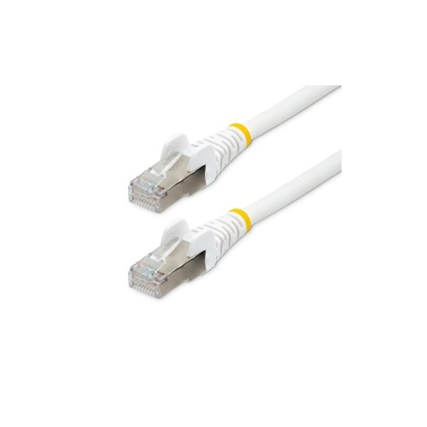 StarTech 25ft Cat6a Ethernet Cable - White - Low Smoke Zero Halogen (lszh) - 10gbe 500mhz 100w Poe Snagless Rj-45 W/strain Reliefs S/ftp Network Cord (NLWH25FCAT6APATCH)