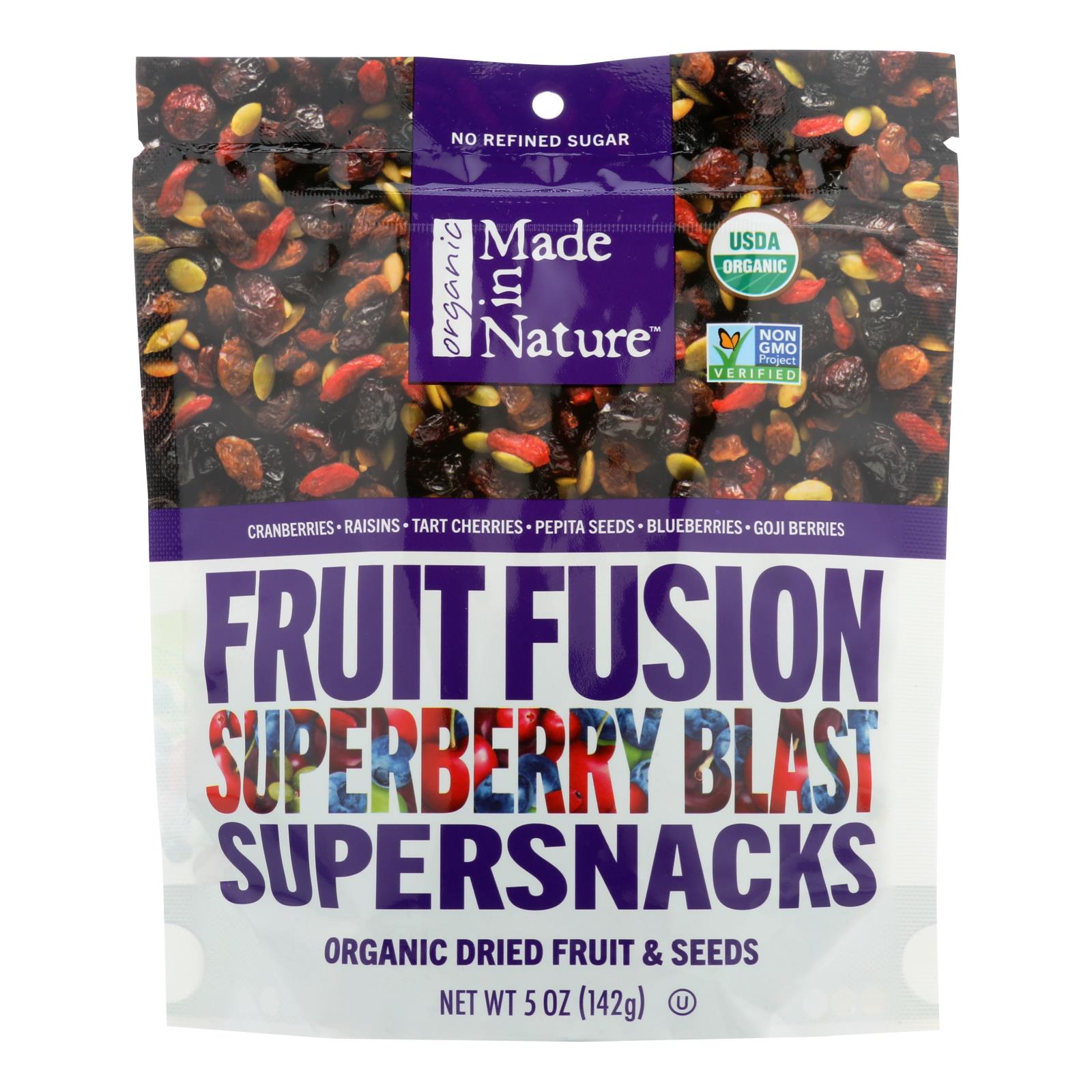 Made In Nature Fruit Fusion Superberry Blast Organic Dried Fruit & Seeds  - Case Of 6 - 5 Oz