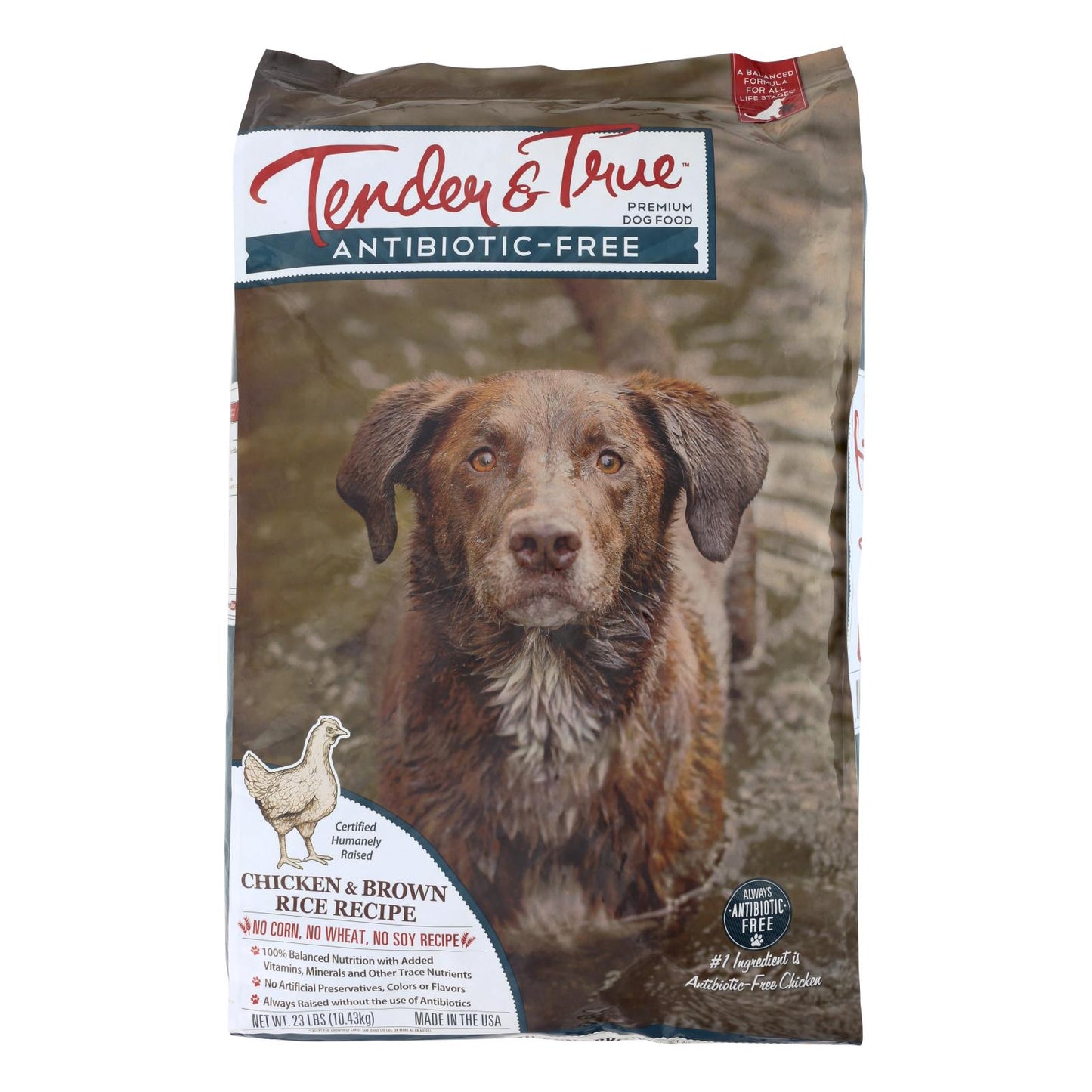 Tender & True Dog Food, Chicken And Brown Rice - Case Of 1 - 23 Lb
