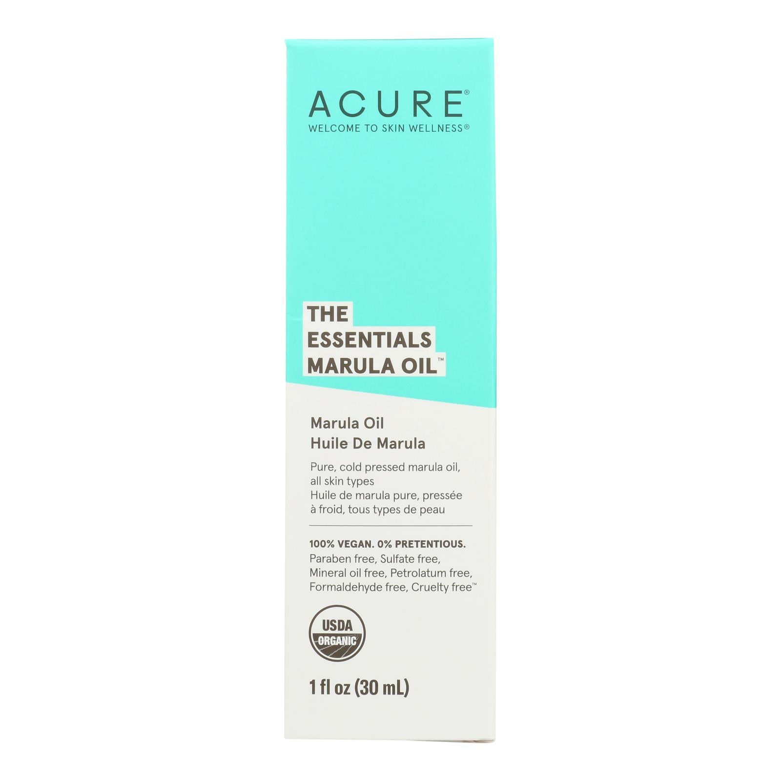 Acure - Oil Organic Essentials Marula - 1 Each -1 Fz