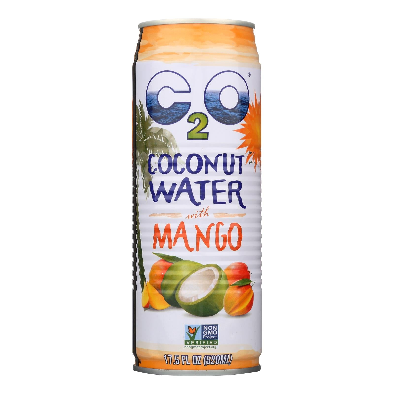 C2o - Pure Coconut Water - Mango - Case Of 12 - 17.5 Fl Oz.