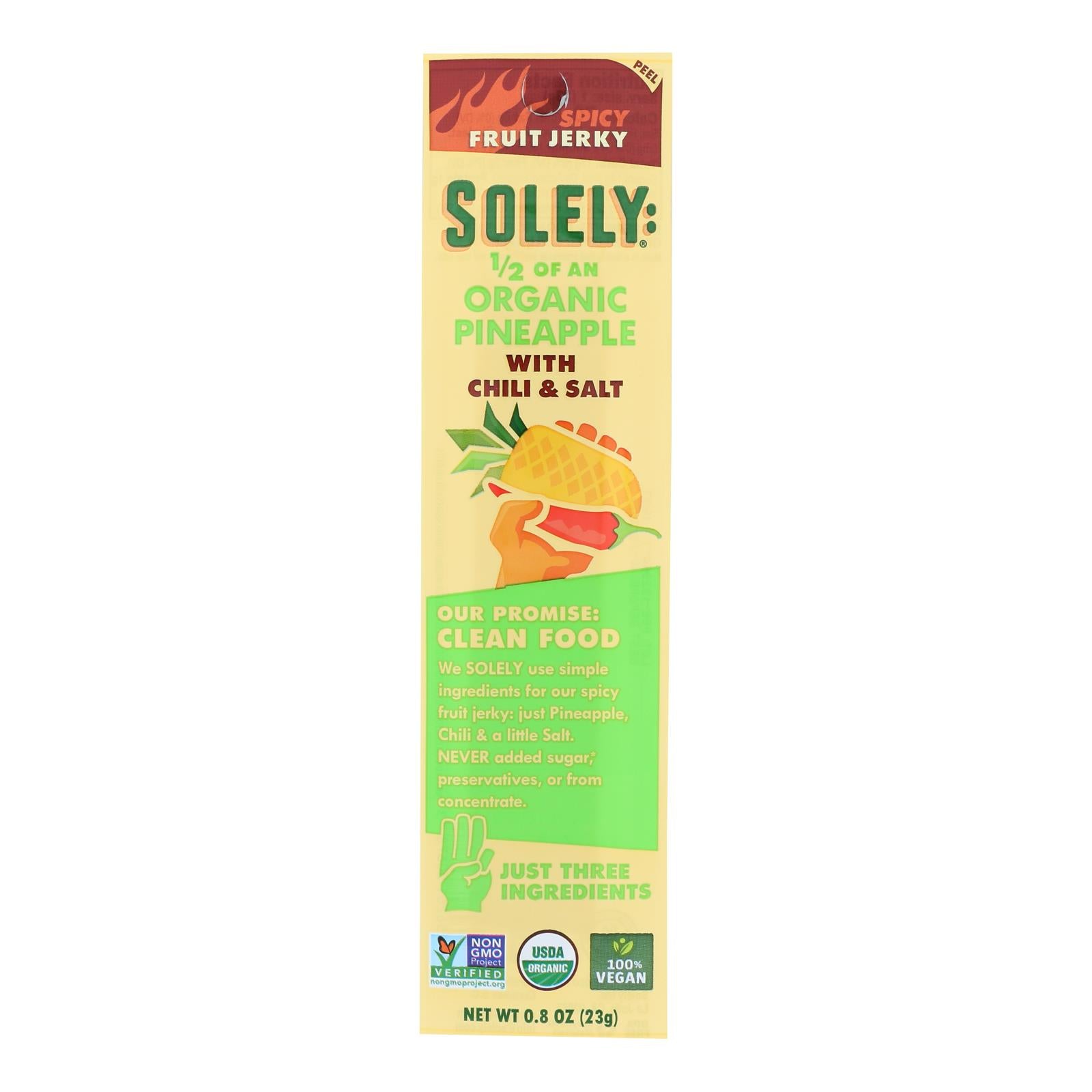 Solely - Fruit Jrky Pnapl W/chil - Case Of 12-.8 Oz