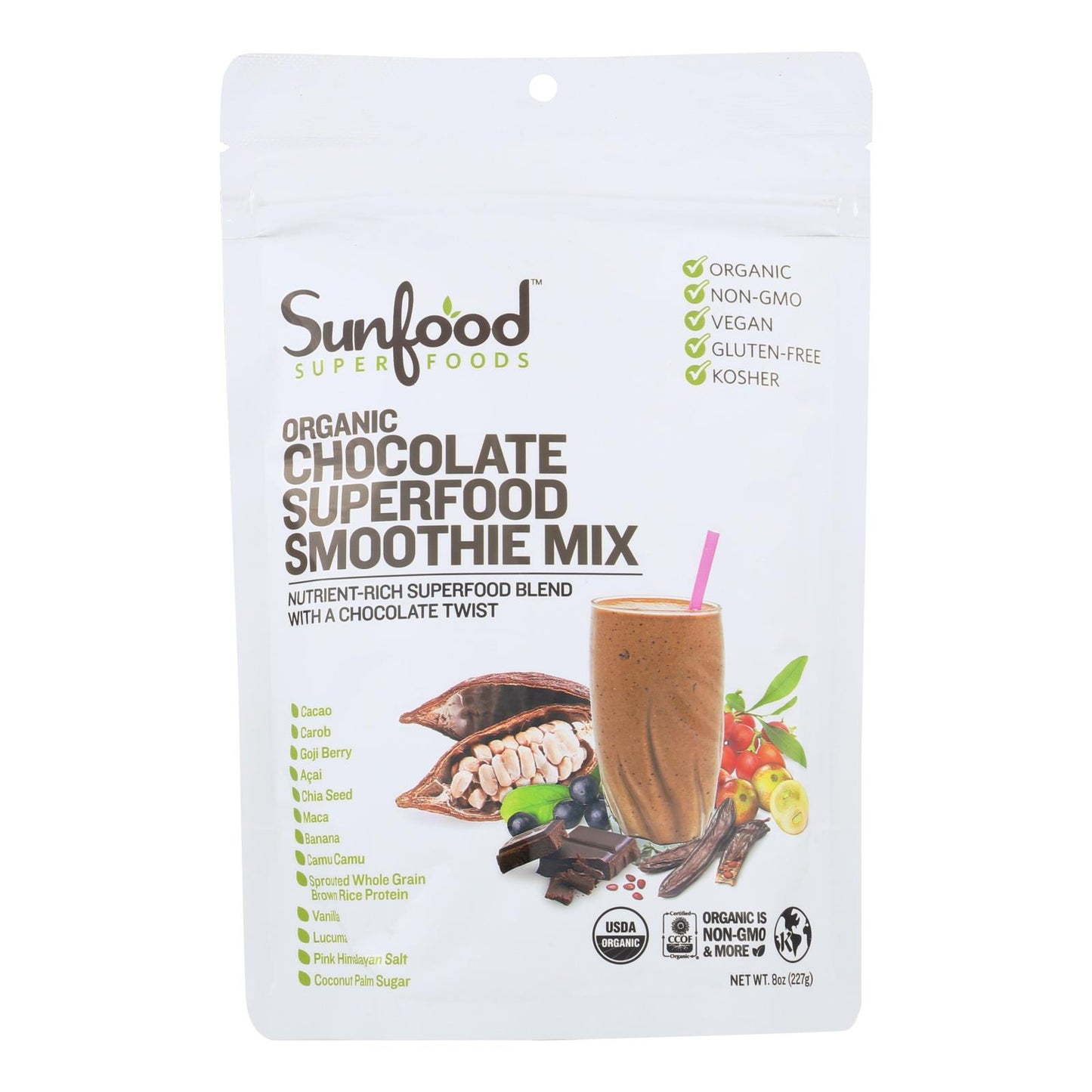 Sunfood - Smoothie Chocolate Sprfd - 1 Each-8 Oz