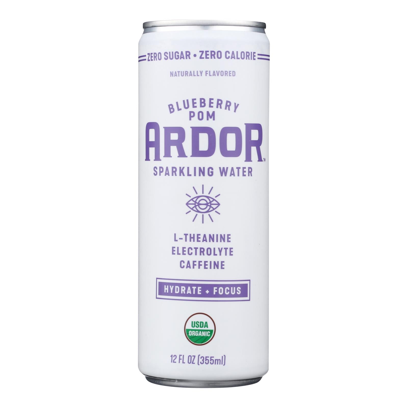 Ardor Sparkling Water - Spk Water Blby Pom Enrg - Case Of 12-12 Fz