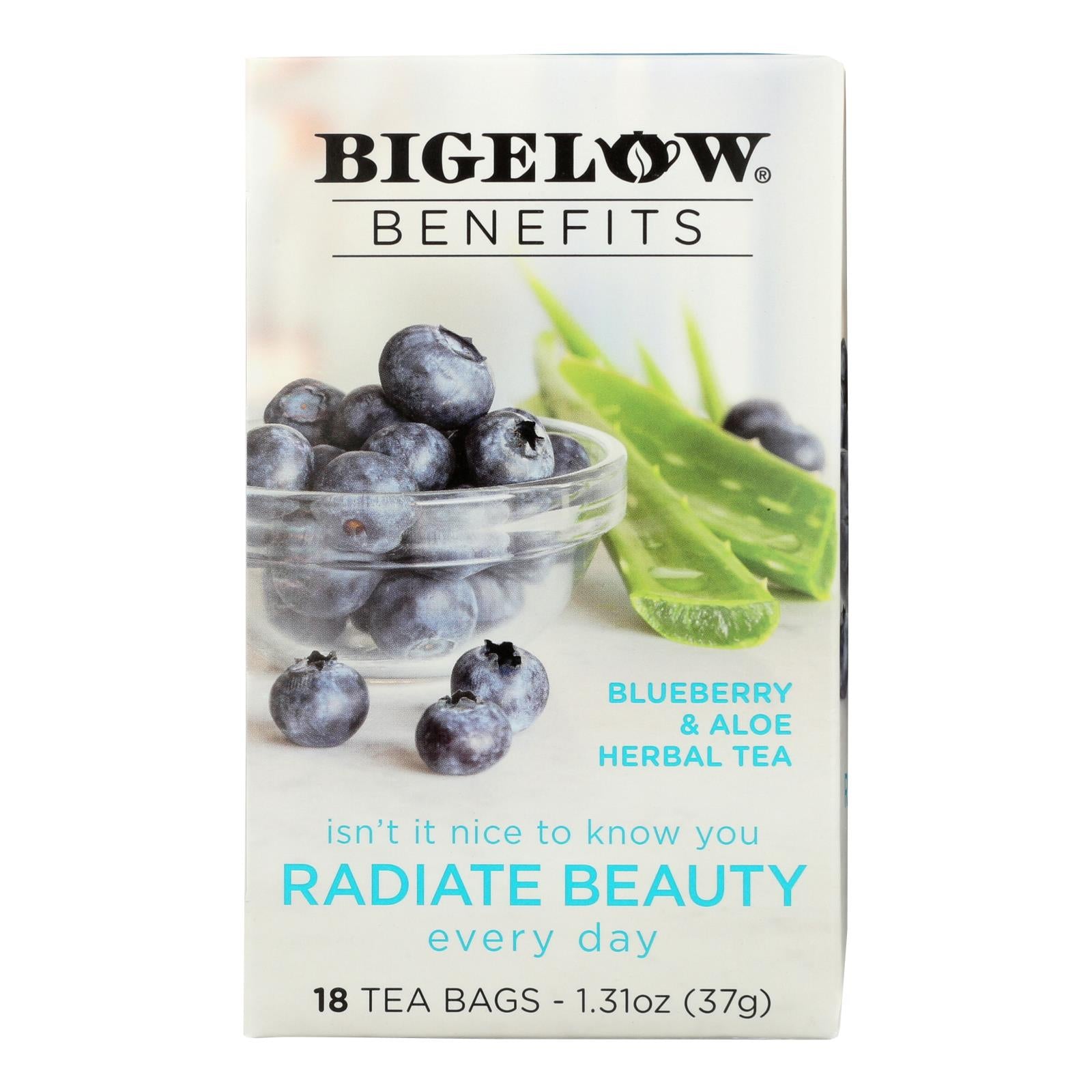 Bigelow Tea Tea - Blueberry Aloe Radiate Beauty - Case Of 6 - 18 Bag