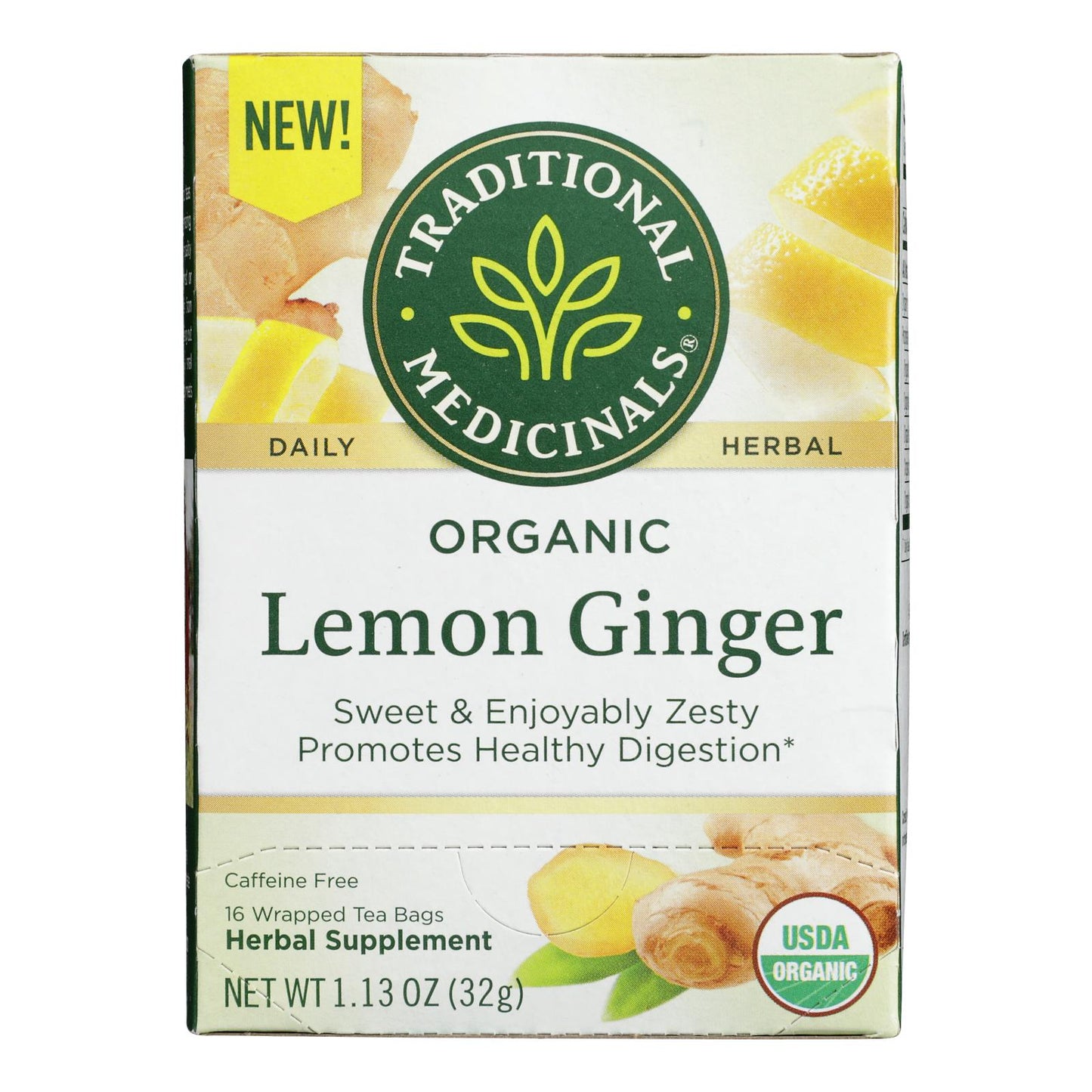 Traditional Medicinals - Herb Tea Lemon Ginger - Case Of 6-16 Bag