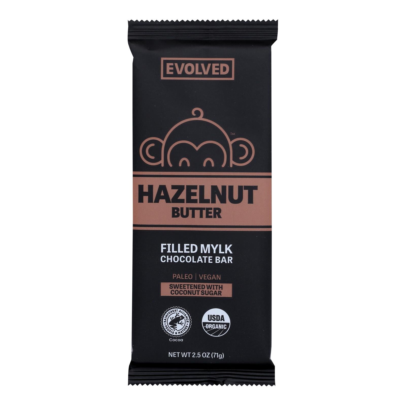 Evolved - Chocolate Bar Hazelnut Butter - Case Of 8-2.5 Oz