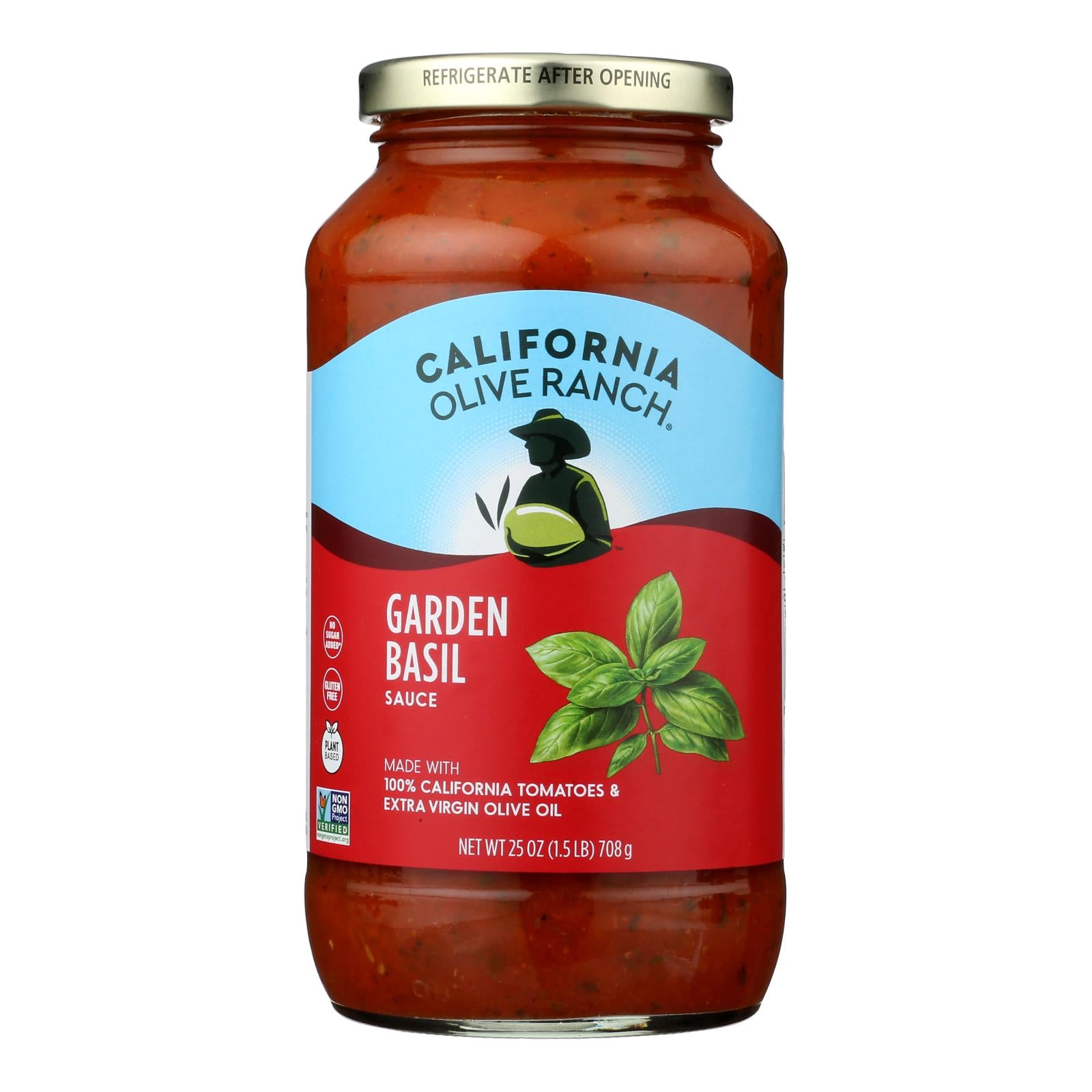 California Olive Ranch - Psta Sauce Garden Basil - Case Of 6-25 Oz