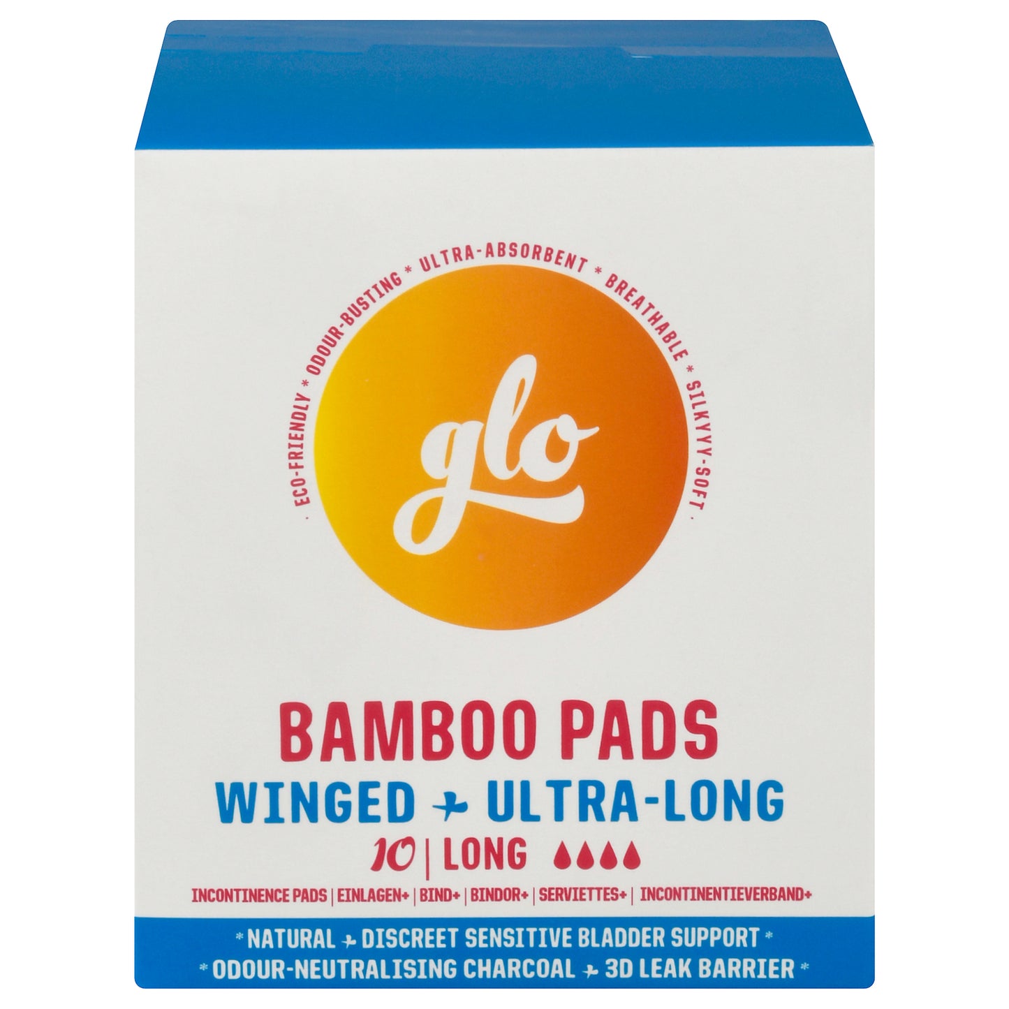 Glo - Pads Long Bmboo Sens Bldr - Case Of 8-10 Ct