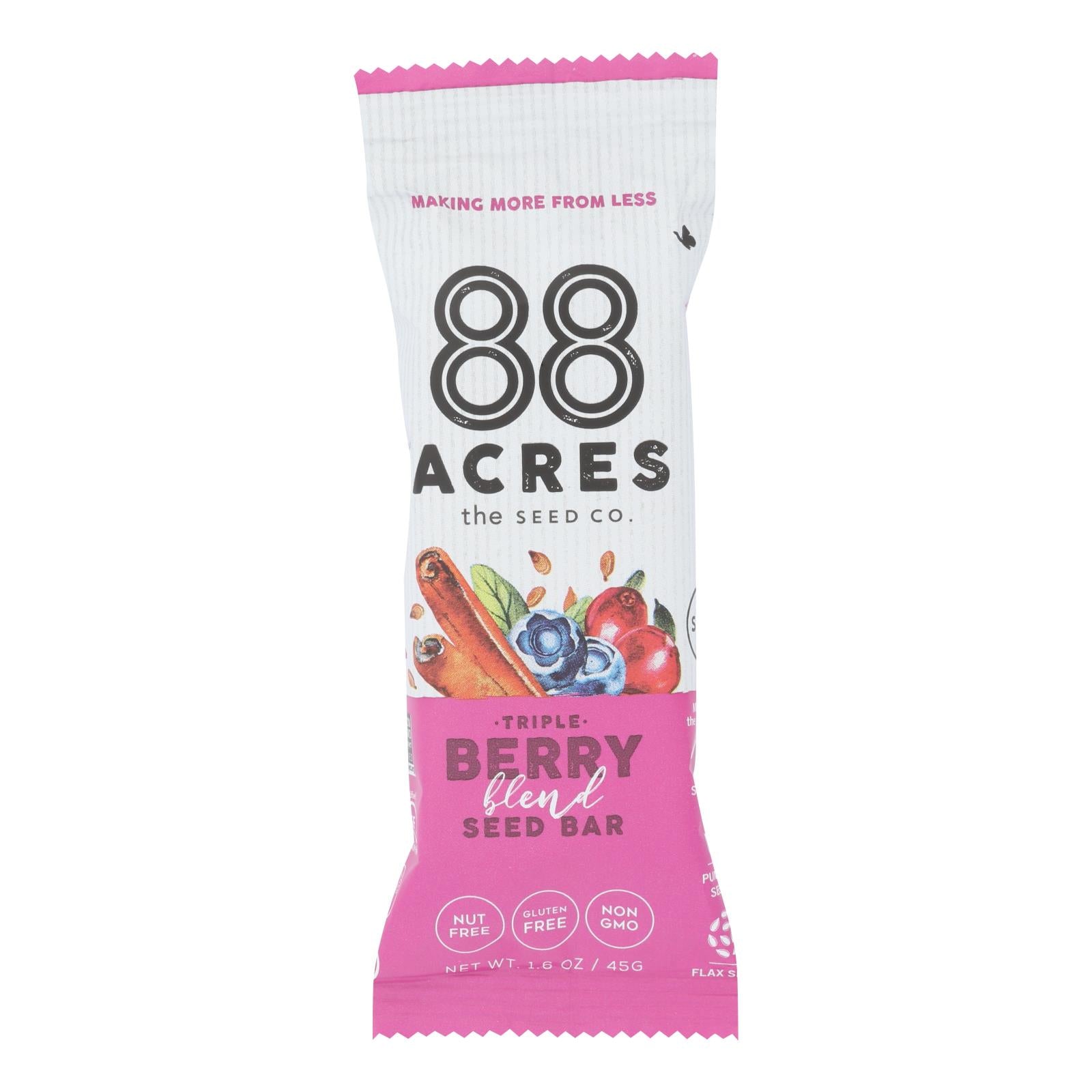88 Acres - Bars - Triple Berry - Case Of 9 - 1.6 Oz.