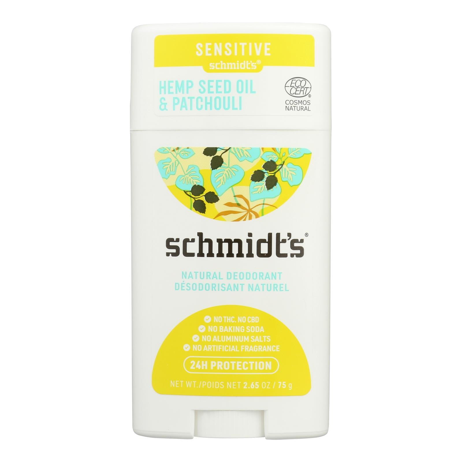 Schmidts - Deodorant Hemp Ptchu & Hop Stk - 1 Each-2.65 Oz