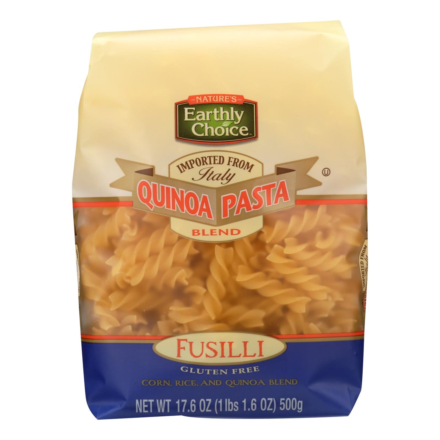 Nature's Earthly Choice Quinoa Pasta Blend Fusilli Corn Rice And Quinoa Blend - Case Of 6 - 17.6 Oz