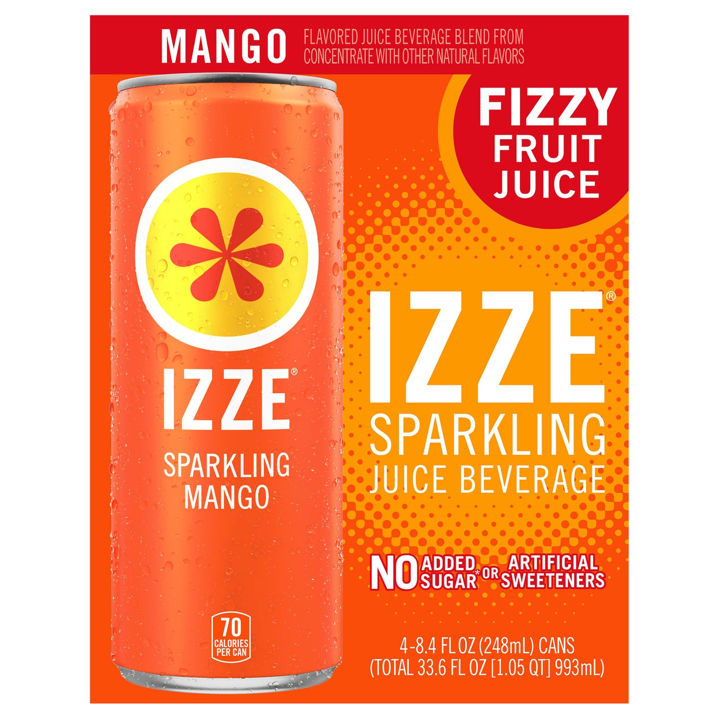 Izze - Can Sparkling Mango - Case Of 6-4/8.4 Fz