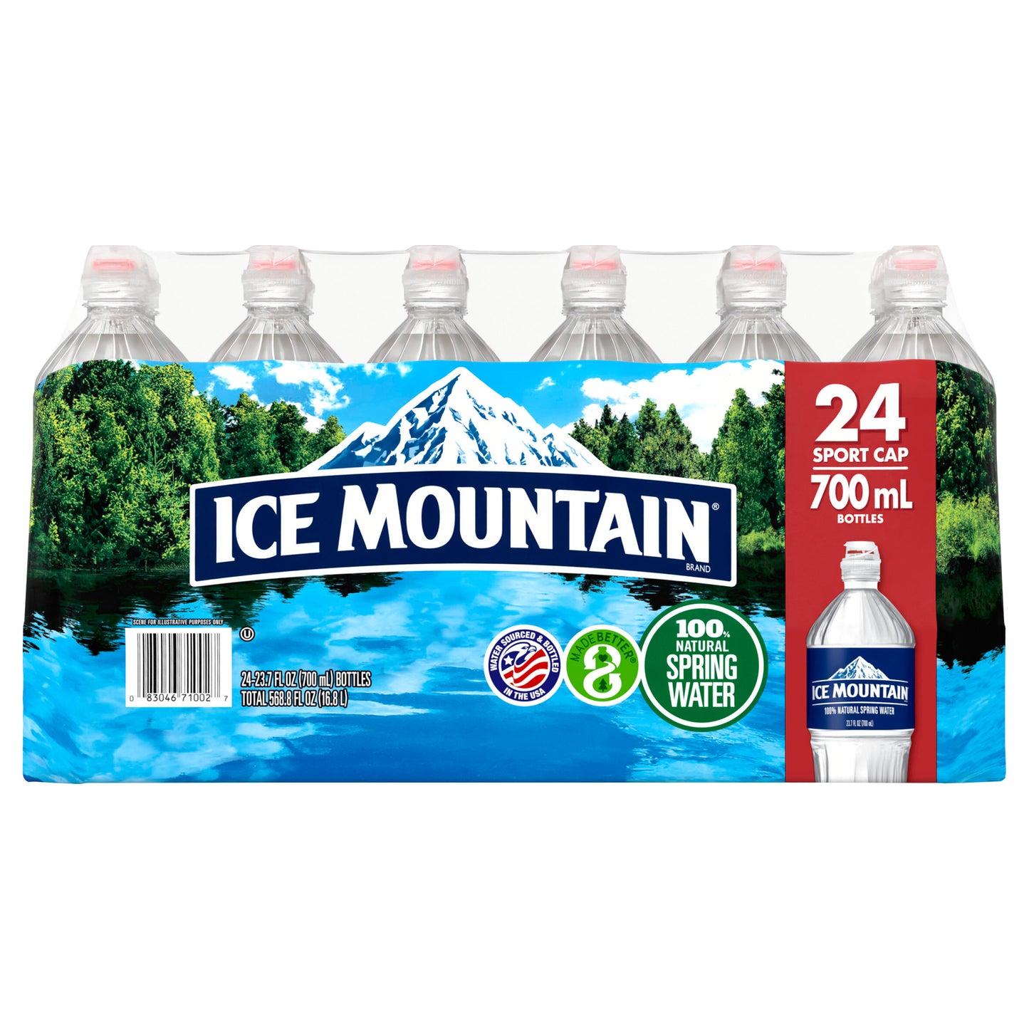 Ice Mountain - Water Mtn Spring - Case Of 24-700 Ml