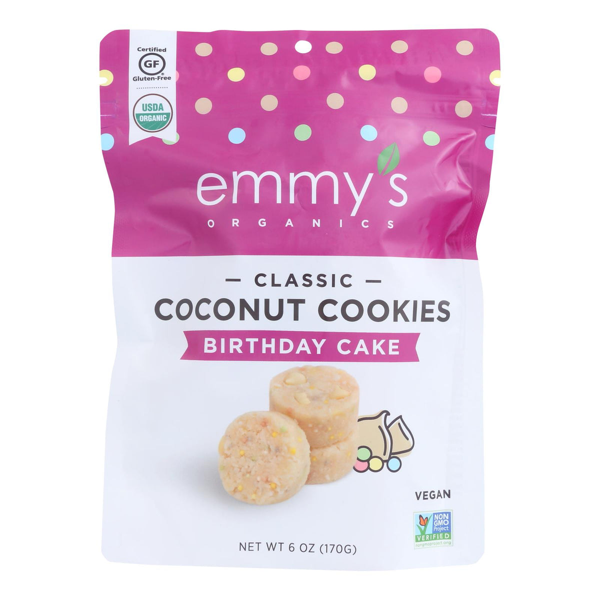 Emmy's Organics - Coconut Cookie Bday Cake - Case Of 8-6 Oz