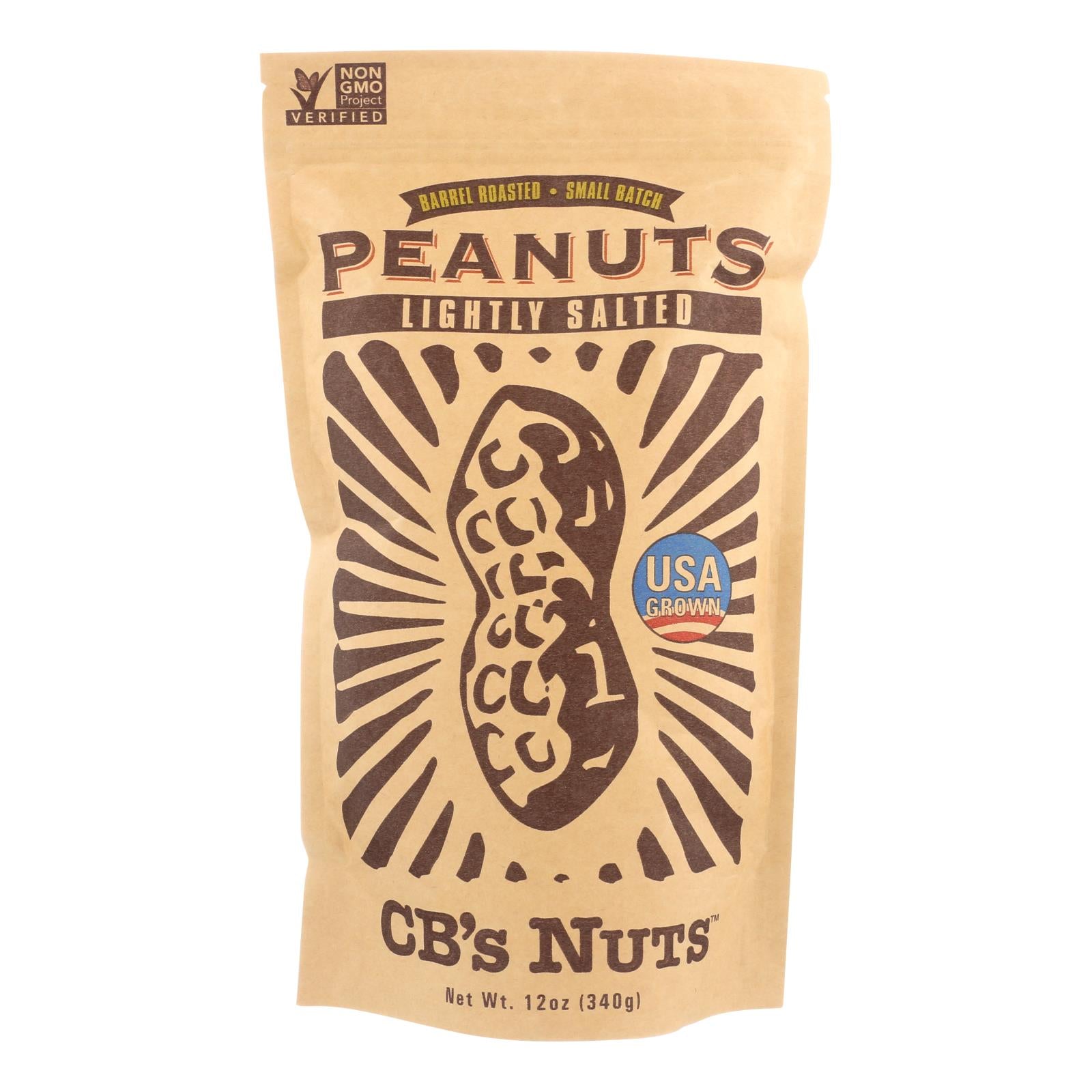 Cb's Nuts Peanuts - Low Sodium - Jumbo - In Shell - Case Of 12 - 12 Oz