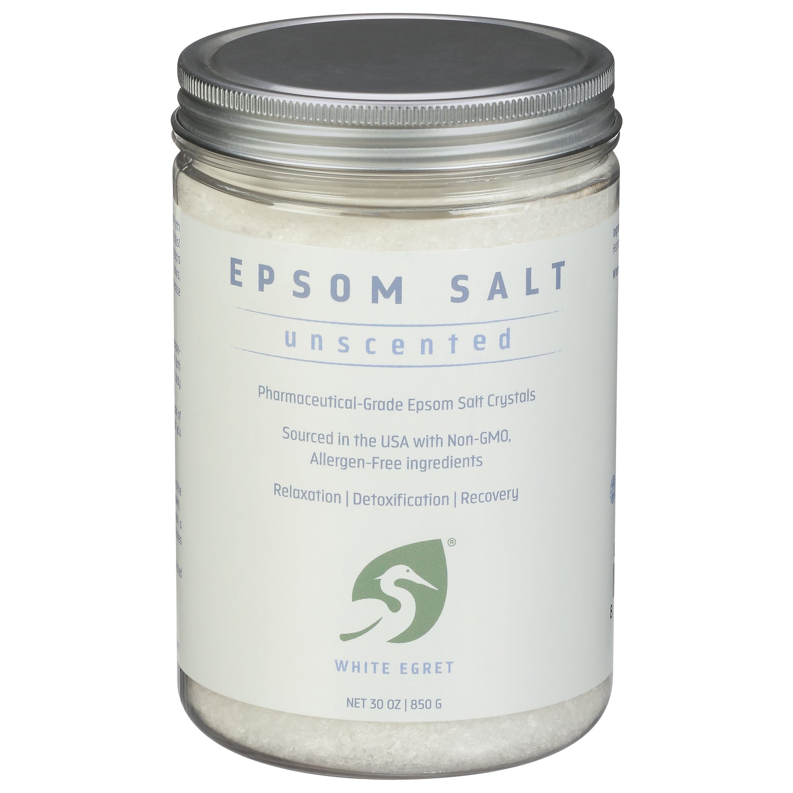 White Egret - Epsom Salt Unscented - 1 Each - 30 Oz