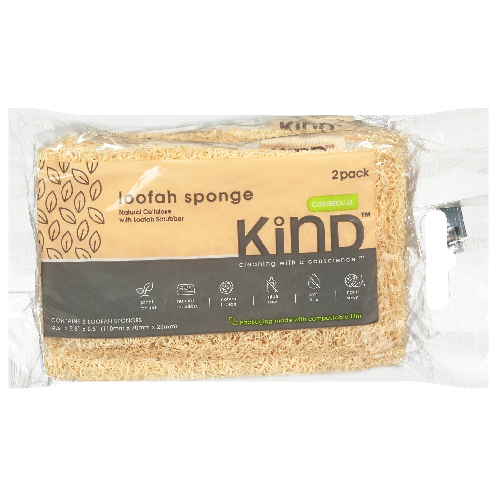 Casabella Kind - Loofah Sponge Plnt Bsd - Case Of 12-2 Ct