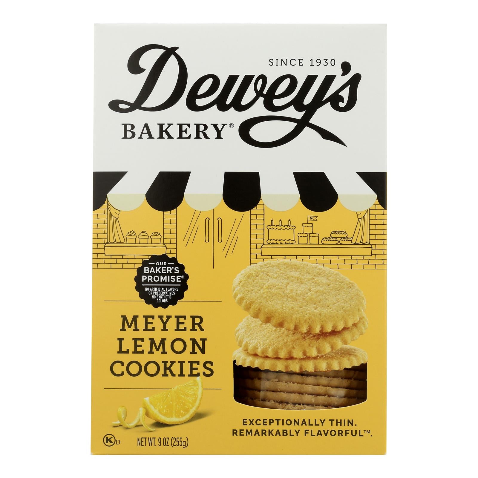 Deweys Bakery - Cookies Thins Meyer Lemon - Case Of 6 - 9 Oz