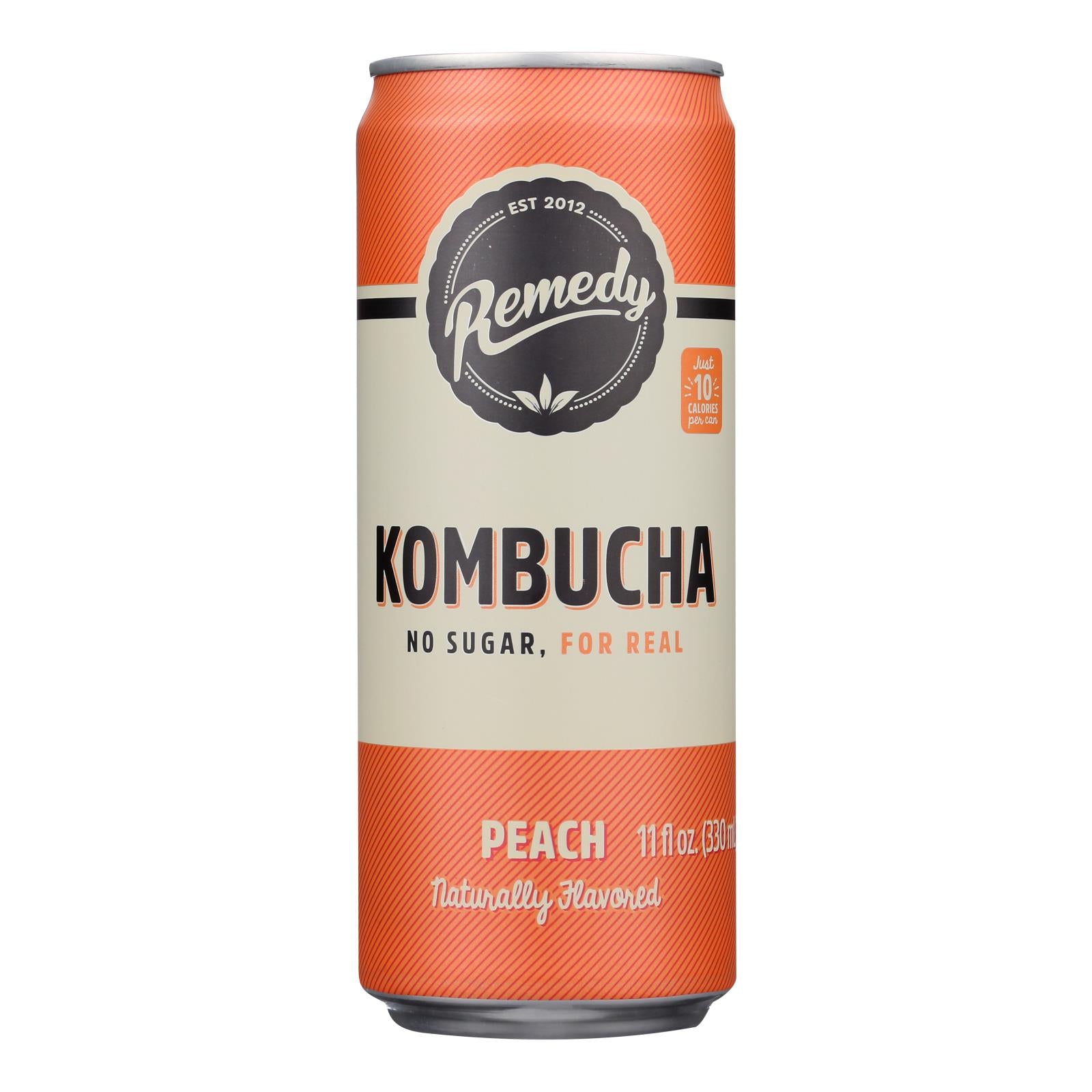 Remedy - Kombucha Peach - Case Of 12-11 Fz