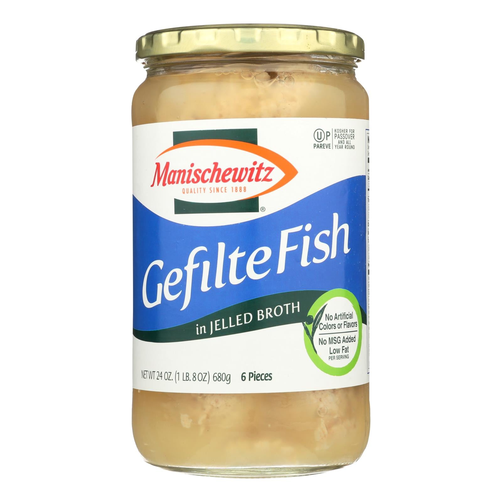 Manischewitz - Gefilte Fish In Jelled Broth - Original - Case Of 12 - 24 Oz.