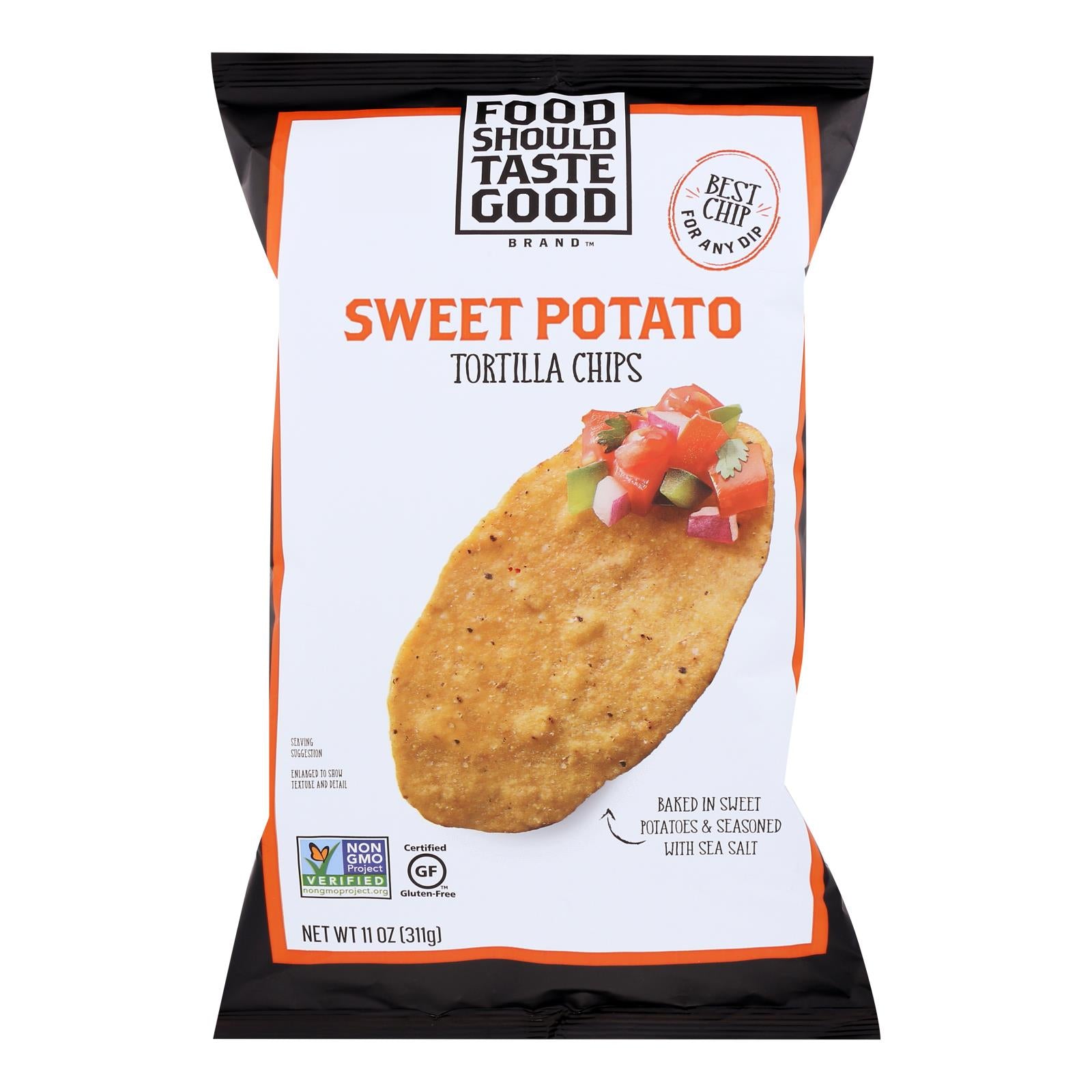 Food Should Taste Good Sweet Potato Tortilla Chips - Sweet Potato - Case Of 12 - 11 Oz.