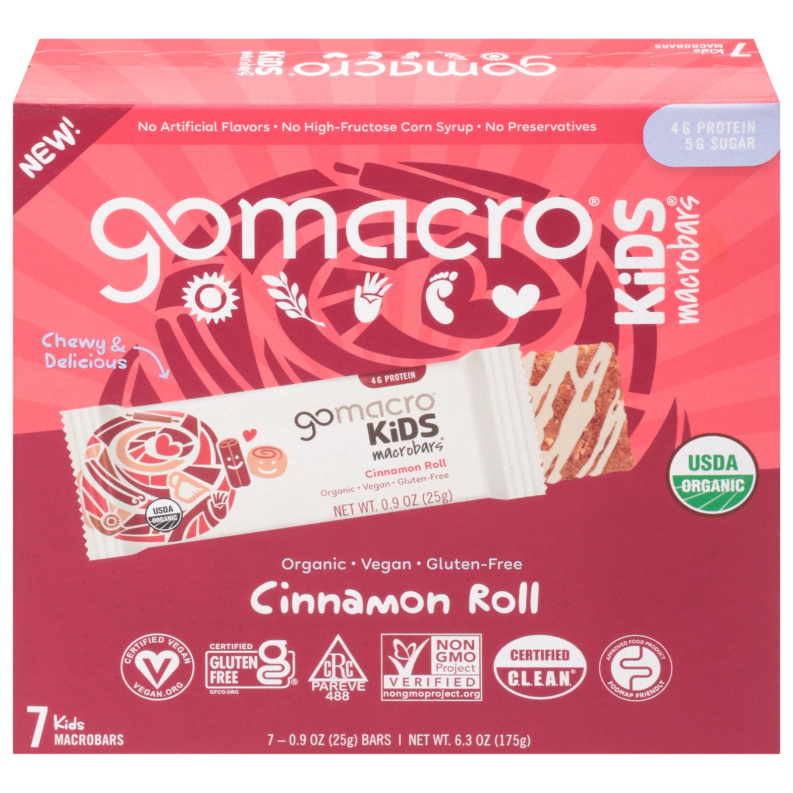 Gomacro - Bar Cinnamon Roll Kid - Case Of 7-6.3 Oz