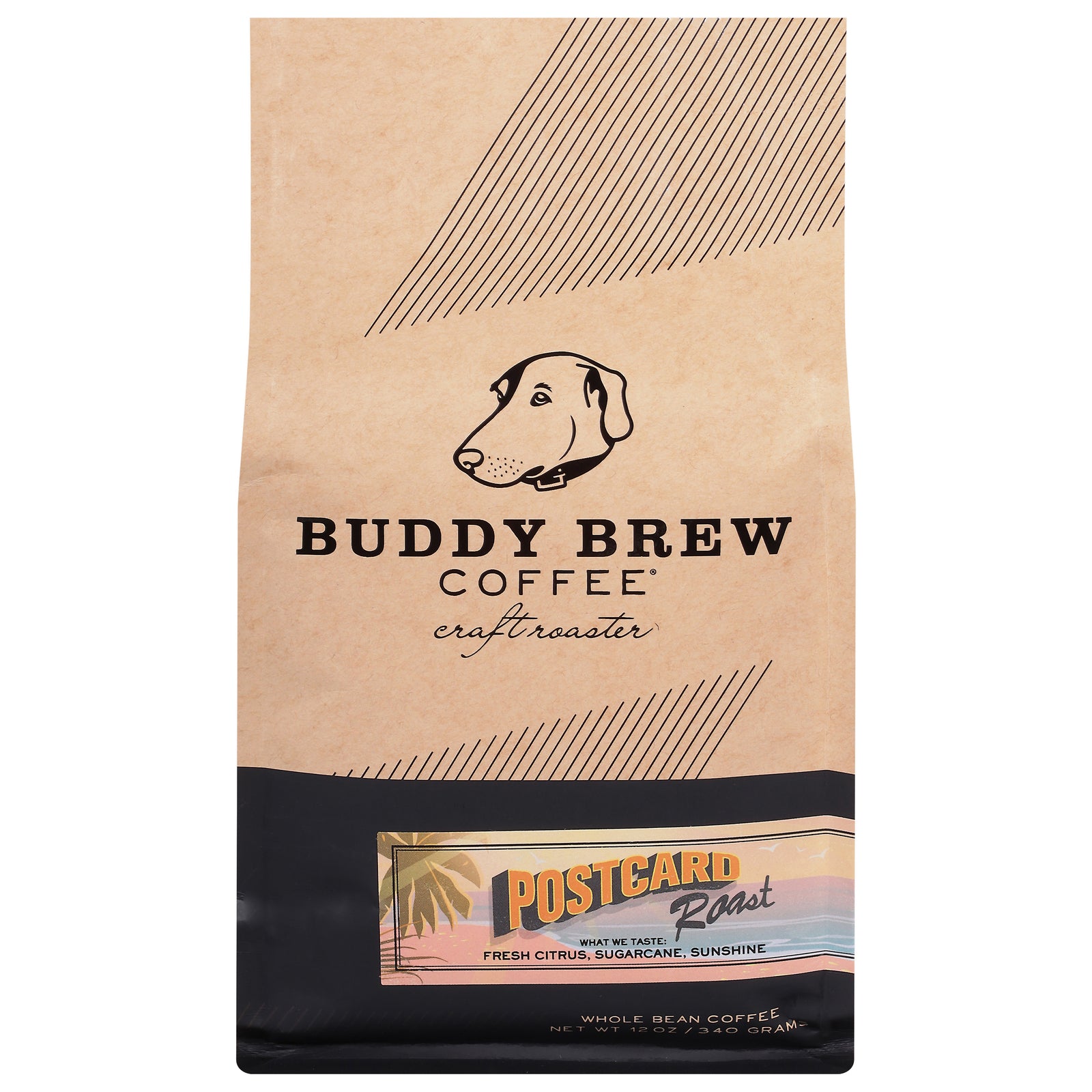Buddy Brew - Coffee Whole Bean Postcard Roast - Case Of 6-12 Oz
