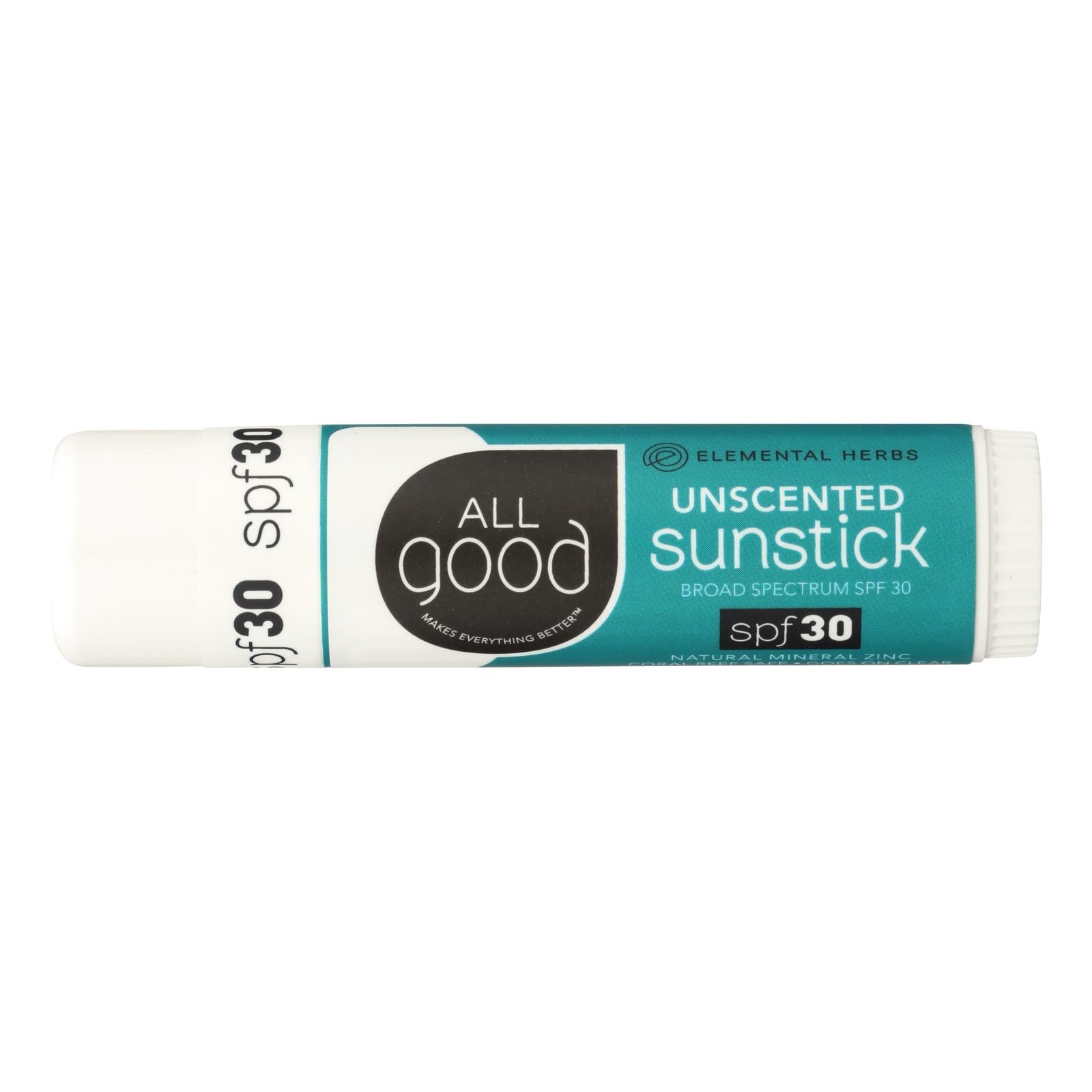 All Good - Sunstick Unscented Spf 30 - Case Of 12-.6 Oz