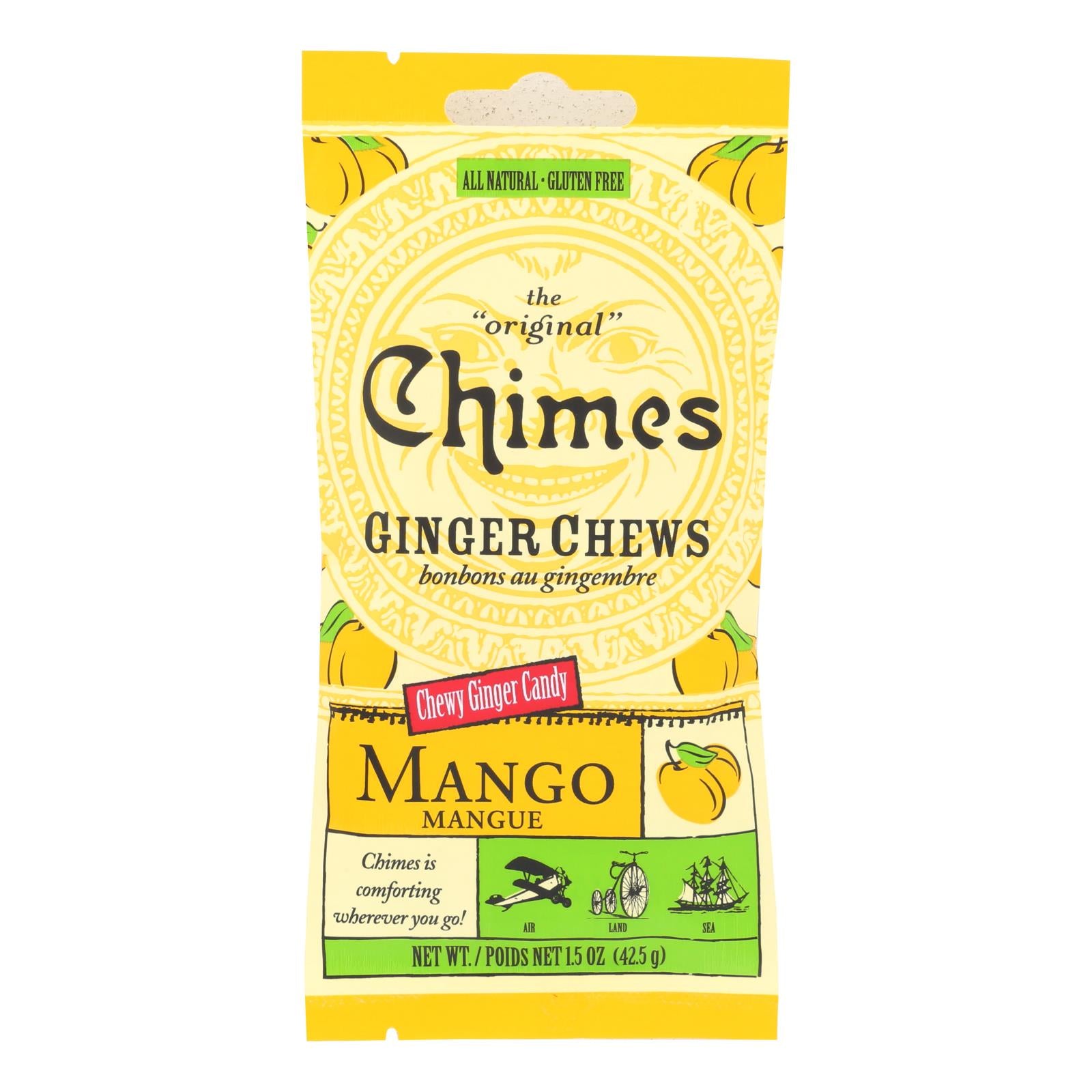 Chimes - Ginger Chews - Tropical Mango - 1.5 Oz - Case Of 12