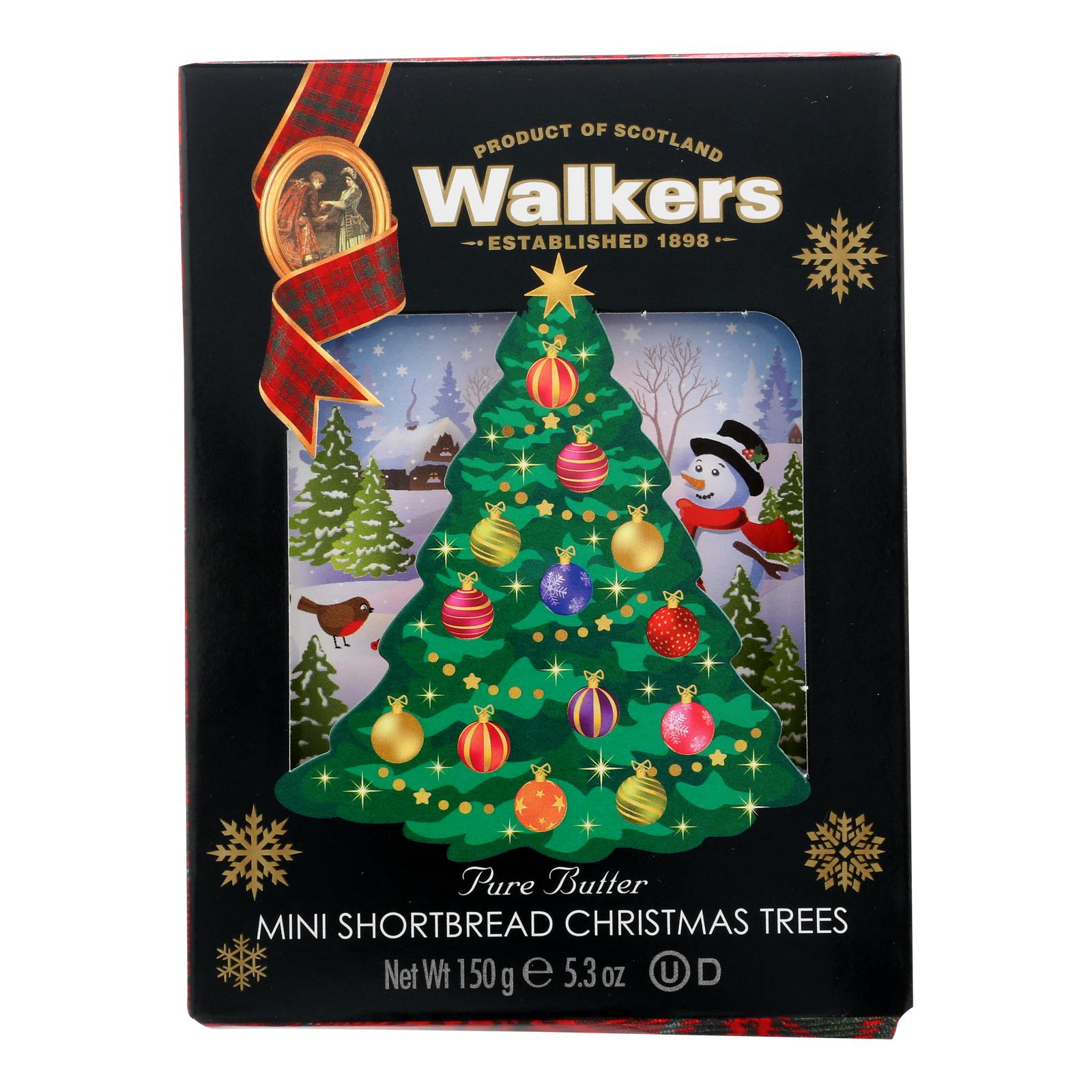 Walkers Pure Butter Mini Christmas Trees Shortbread - Case Of 10 - 5.3 Oz