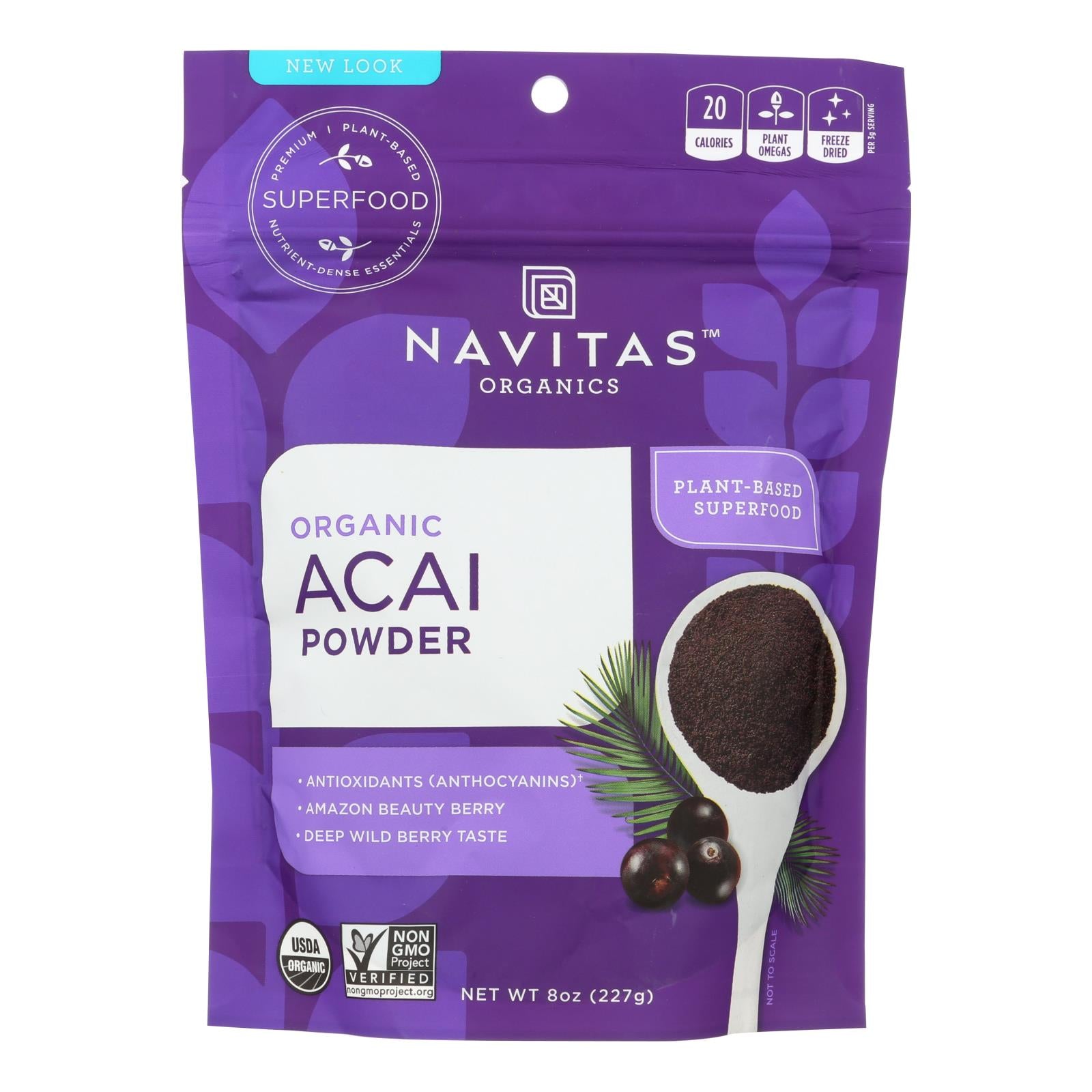 Navitas Naturals Acai Powder - Organic - Freeze-dried - 8 Oz - Case Of 12