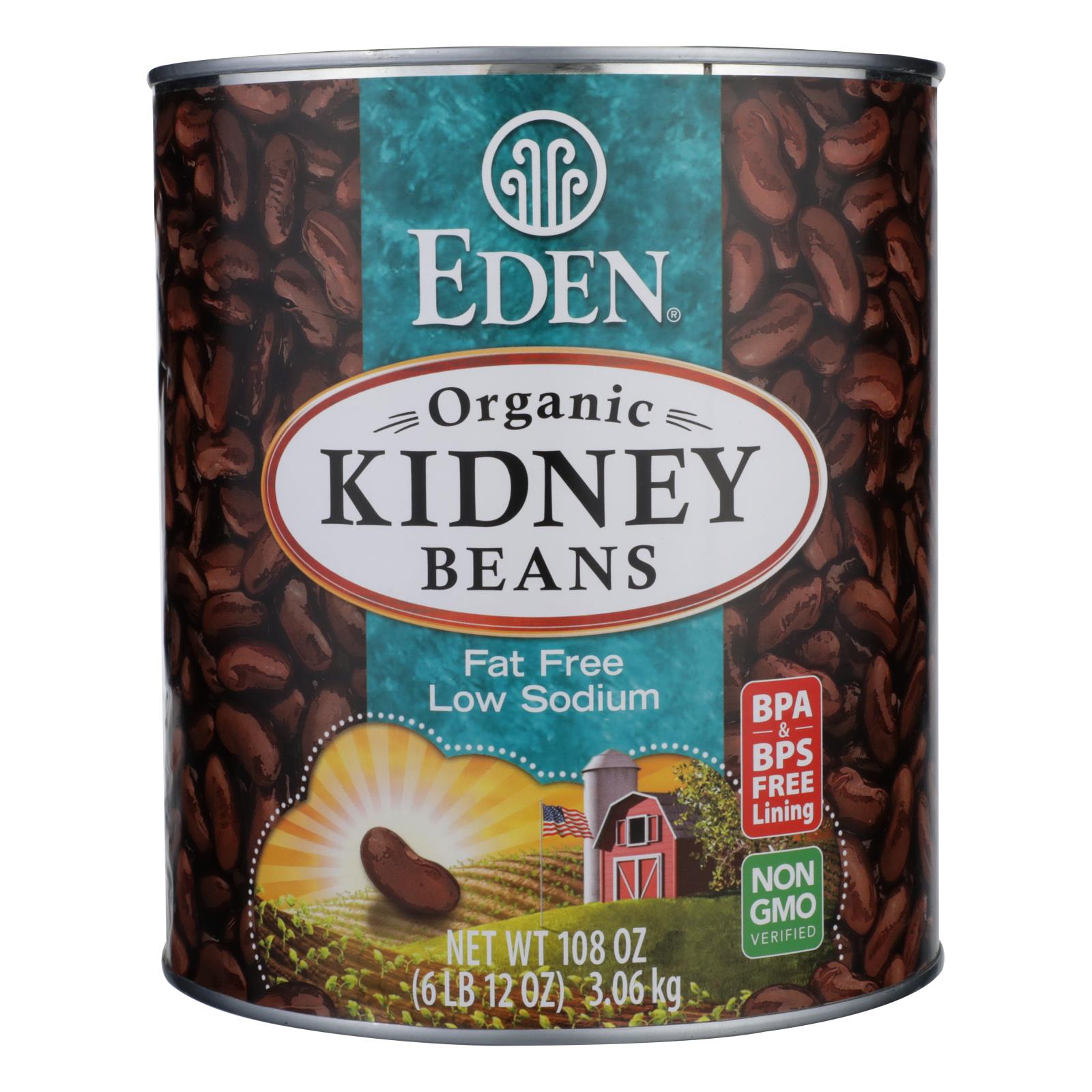 Eden Foods Organic Kidney Beans - Case Of 6 - 108 Oz.