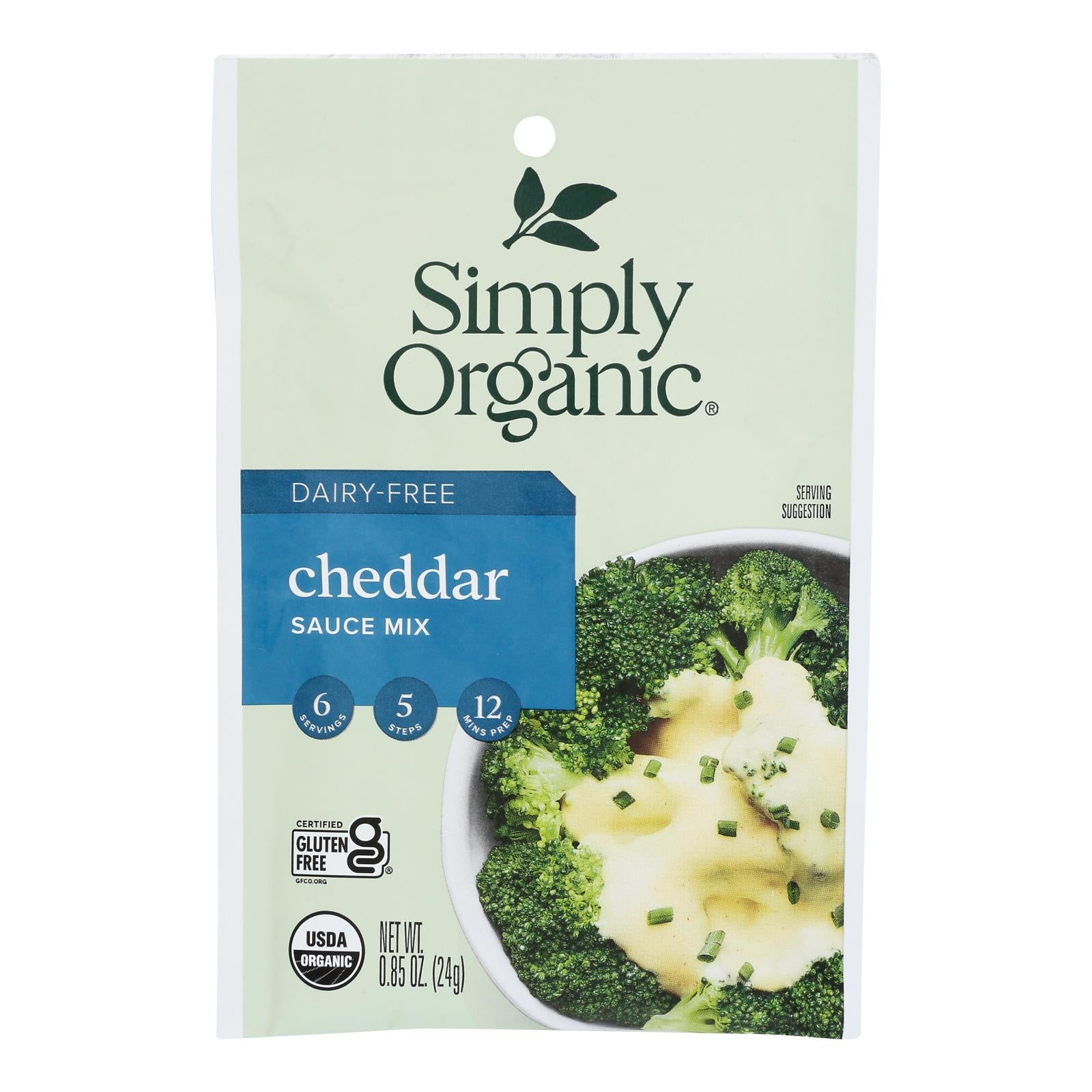 Simply Organic - Sauce Mix Cheddar Df - Case Of 12-.85 Oz