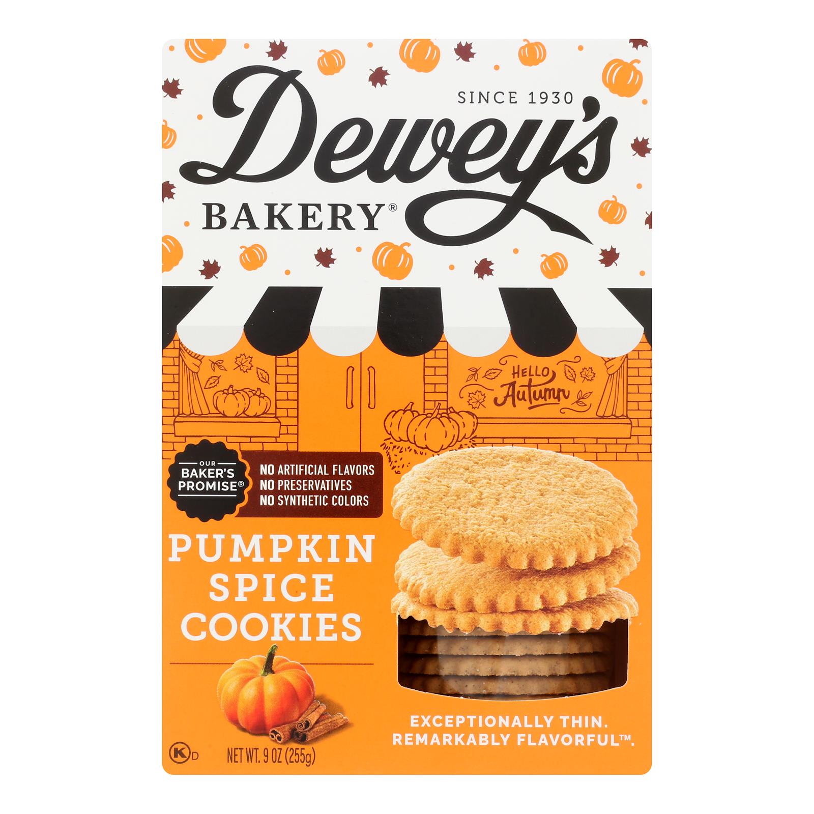 Deweys Bakery - Cookie Thins Pumpkin Spce - Case Of 6-9 Oz